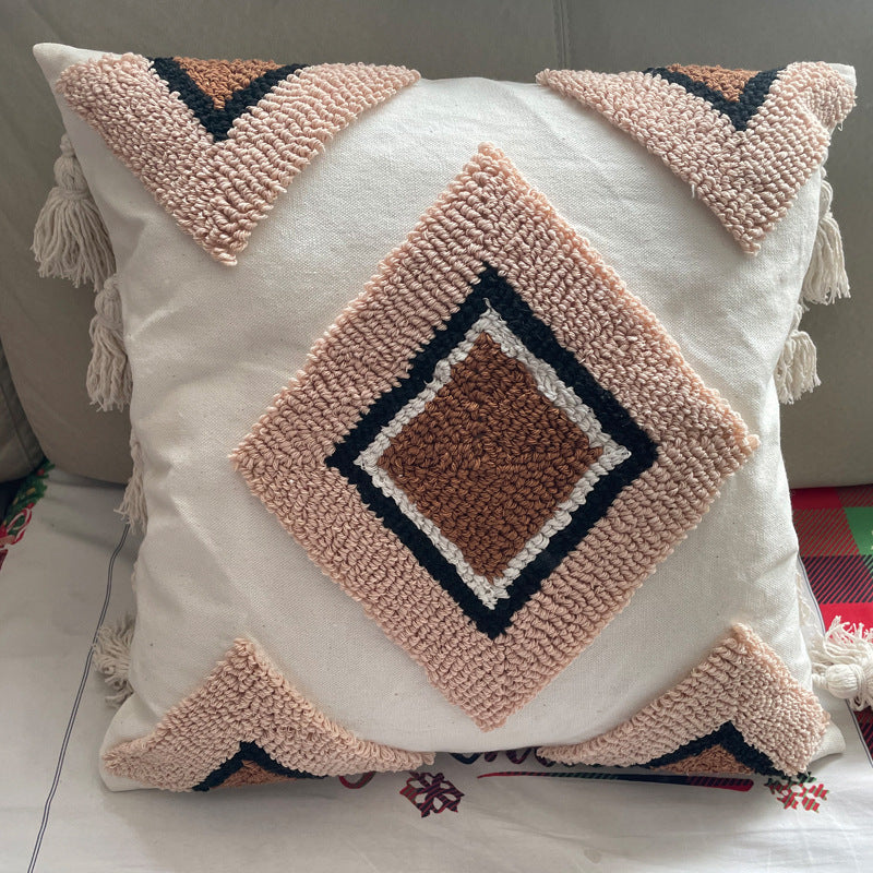 Textured Bohemian Decorative Throw Pillow