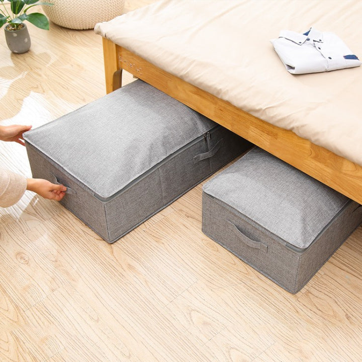 Practical storage box with removable lid and carrying handles