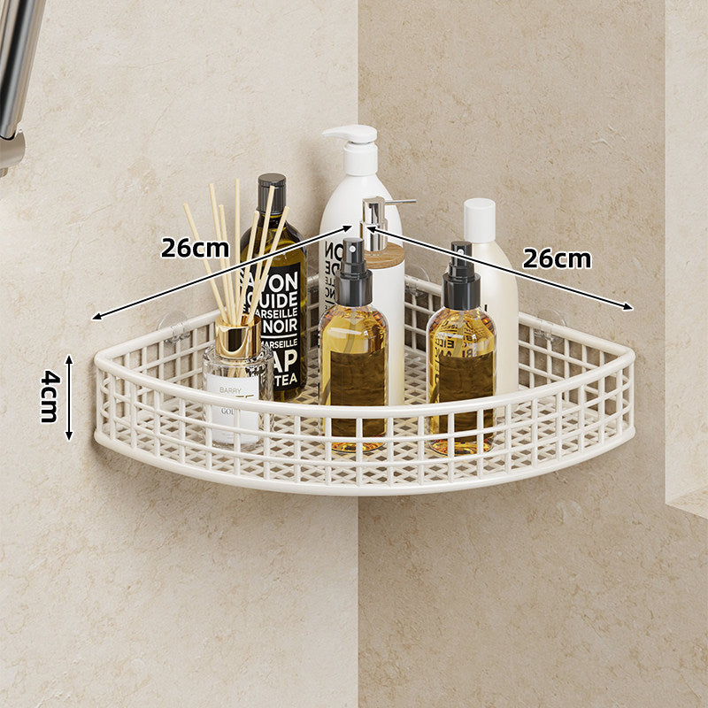 Corner Wall-Mounted Metal Mesh Bathroom Shower Shelf