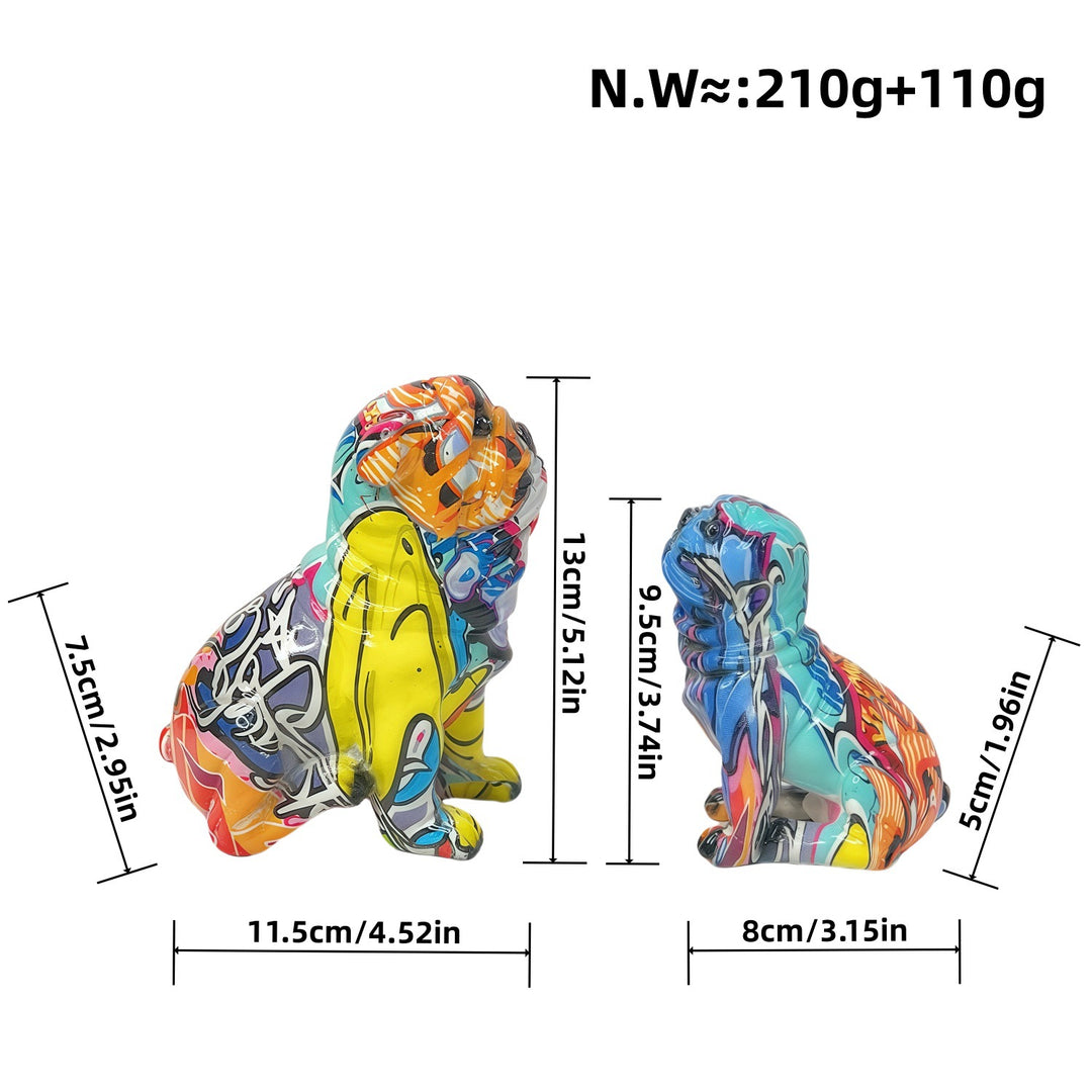 Creative bulldog figure made of hand-painted resin