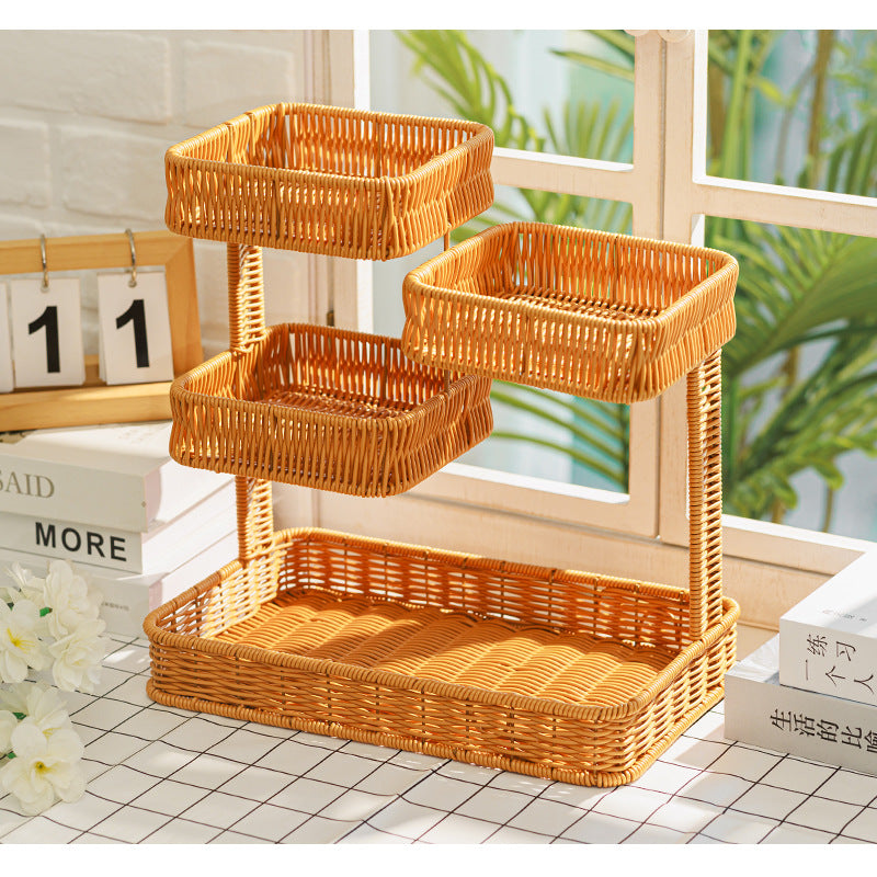 Multi-Tiered Wicker Organization Tray