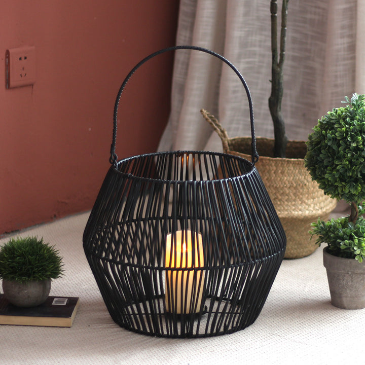 Decorative basket with handle