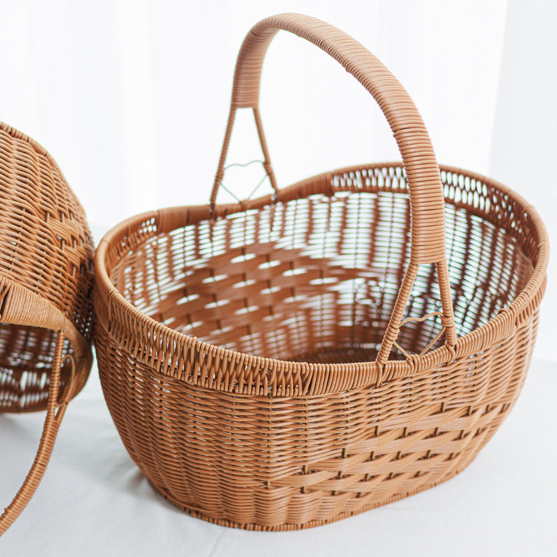 Woven Rattan Utility Basket
