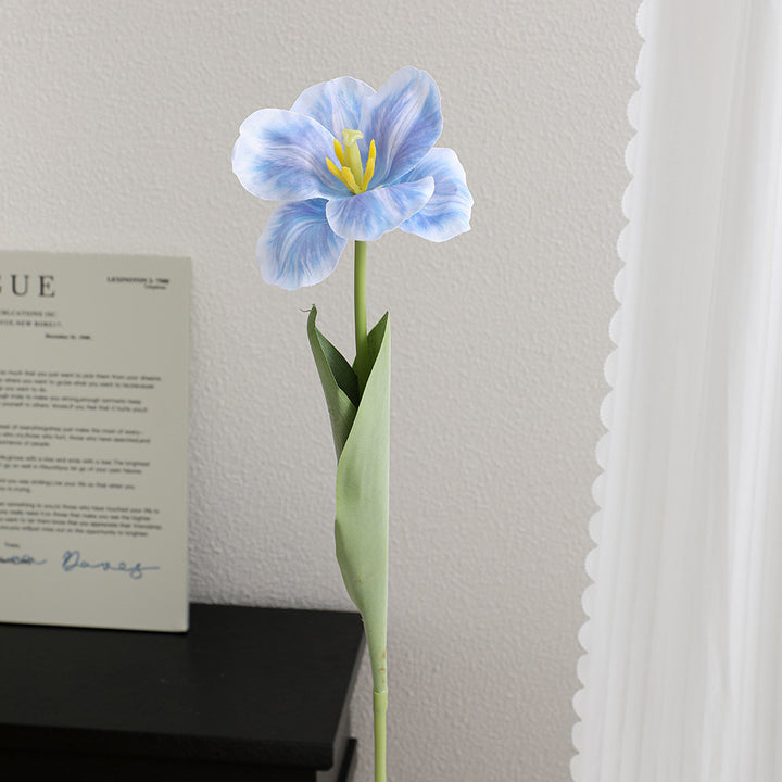 Artificial tulip blossom with detailed petals