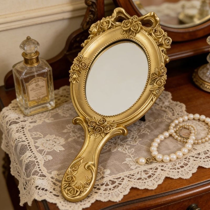 Vintage Floral Hand Mirror
