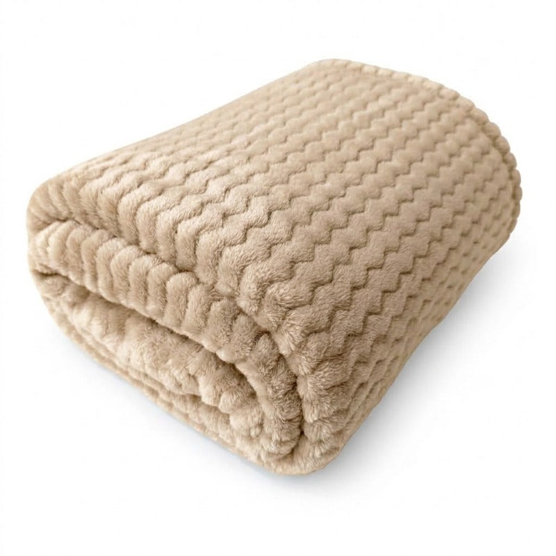 Luxury Textured Faux Fur Throw Blanket