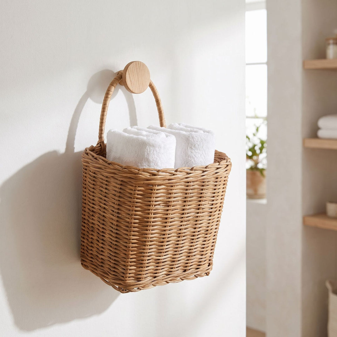 Wall basket with practical storage system