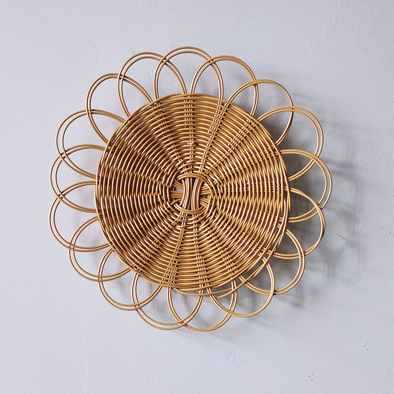Decorative Wall Plate Made of Woven Rattan