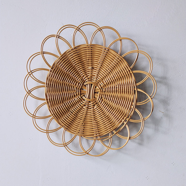 Decorative Wall Plate Made of Woven Rattan