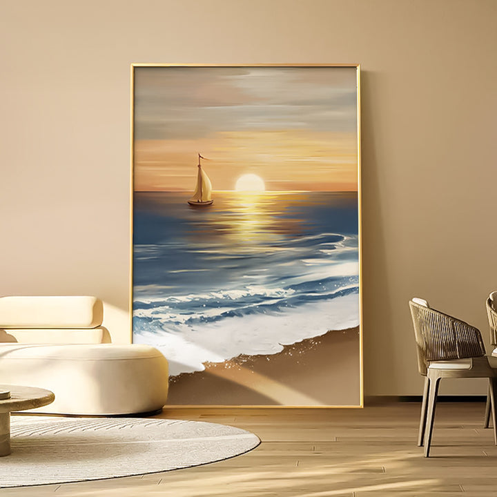 Coastal Beach Landscape Framed Wall Art