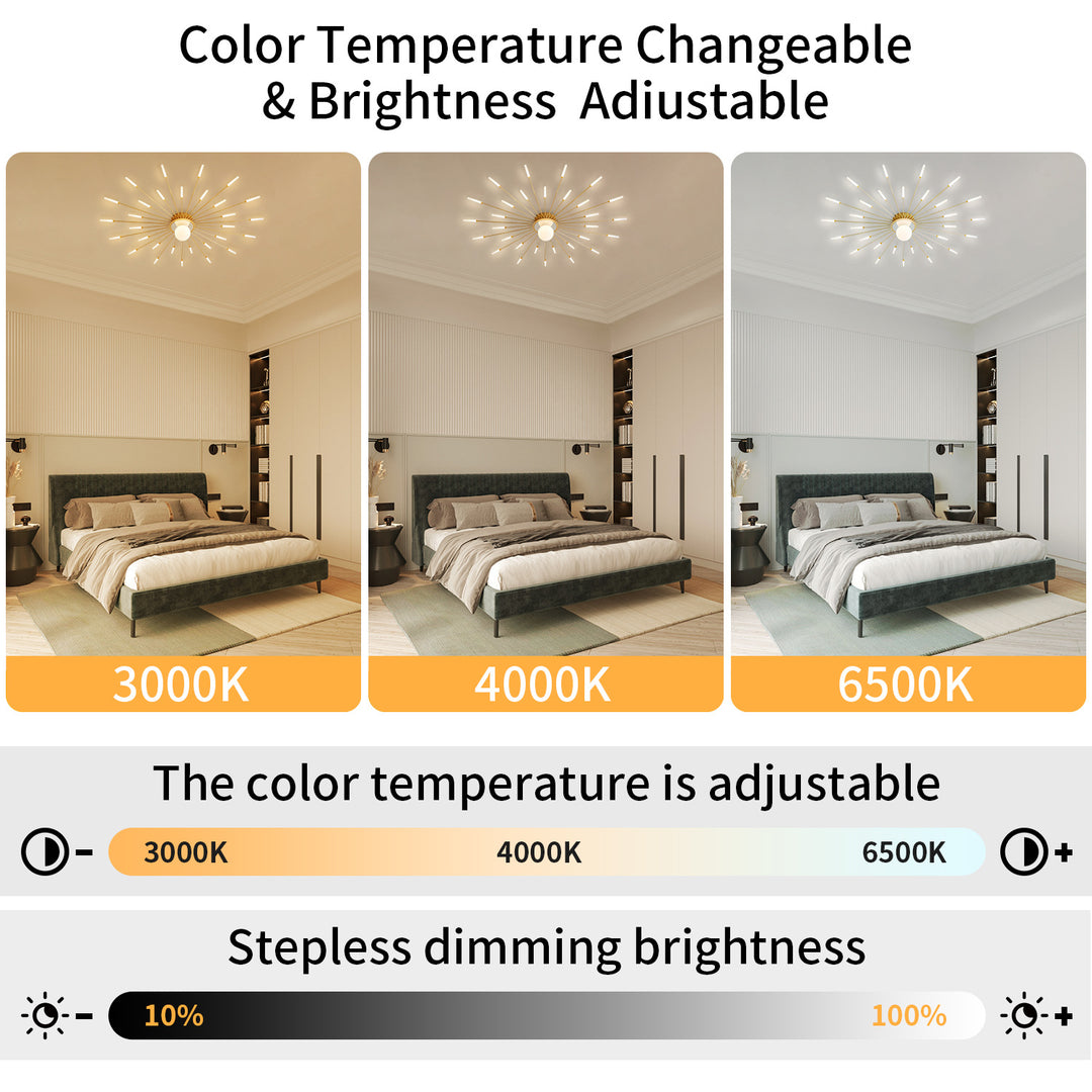 Modern Starburst Ceiling Light