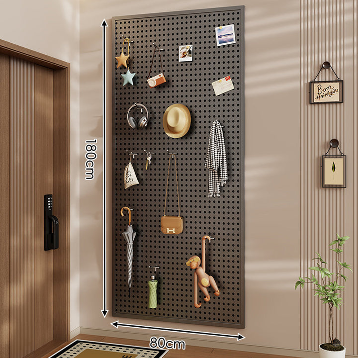 Wall-Mounted Perforated Pegboard Organizer Panel with Metal Frame