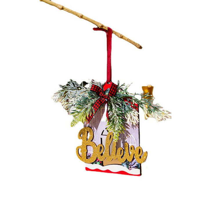 Decorative wooden sign with Christmas message