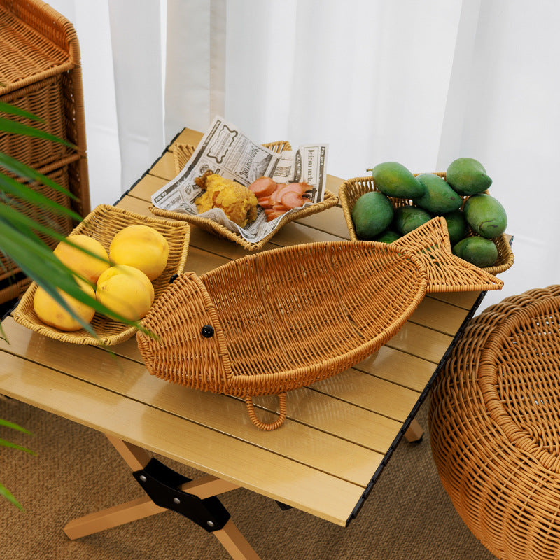 Decorative Woven Fish-Shaped Basket