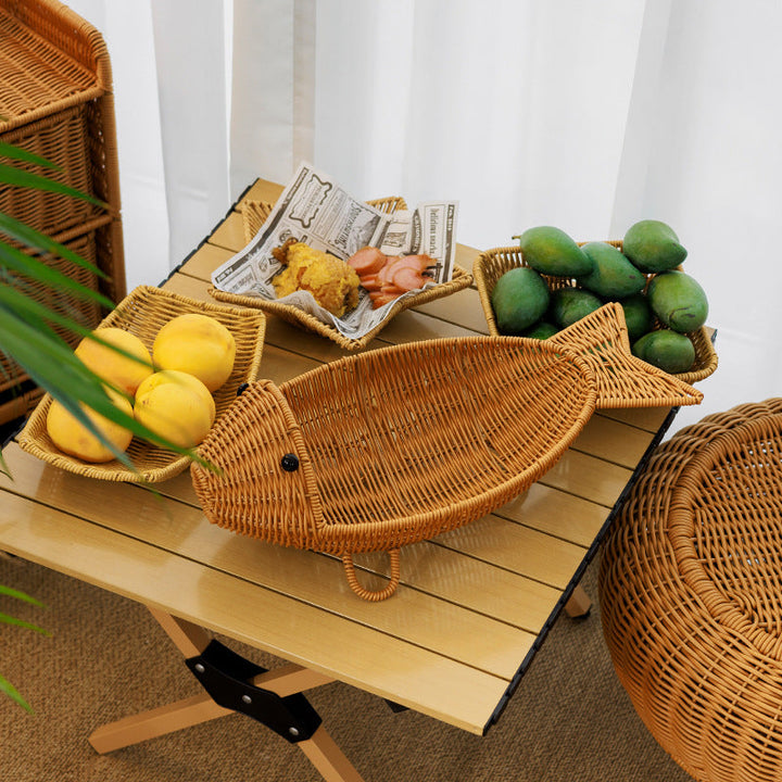 Decorative Woven Fish-Shaped Basket