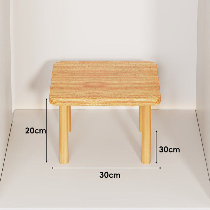 Height-Adjustable Rectangular Wooden Riser Table with Detachable Round Legs