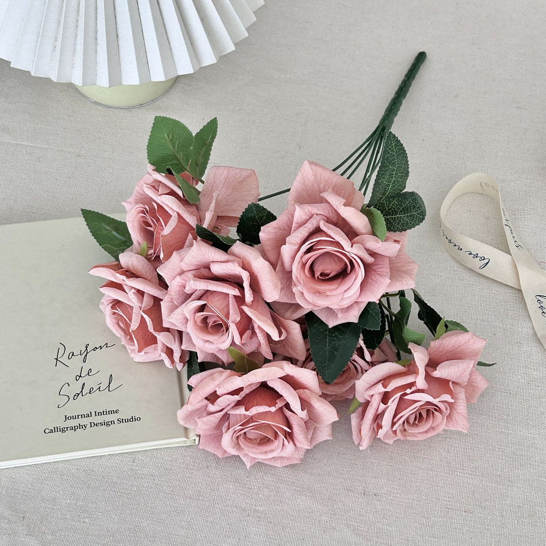 Realistic Faux Floral Rose Bouquet