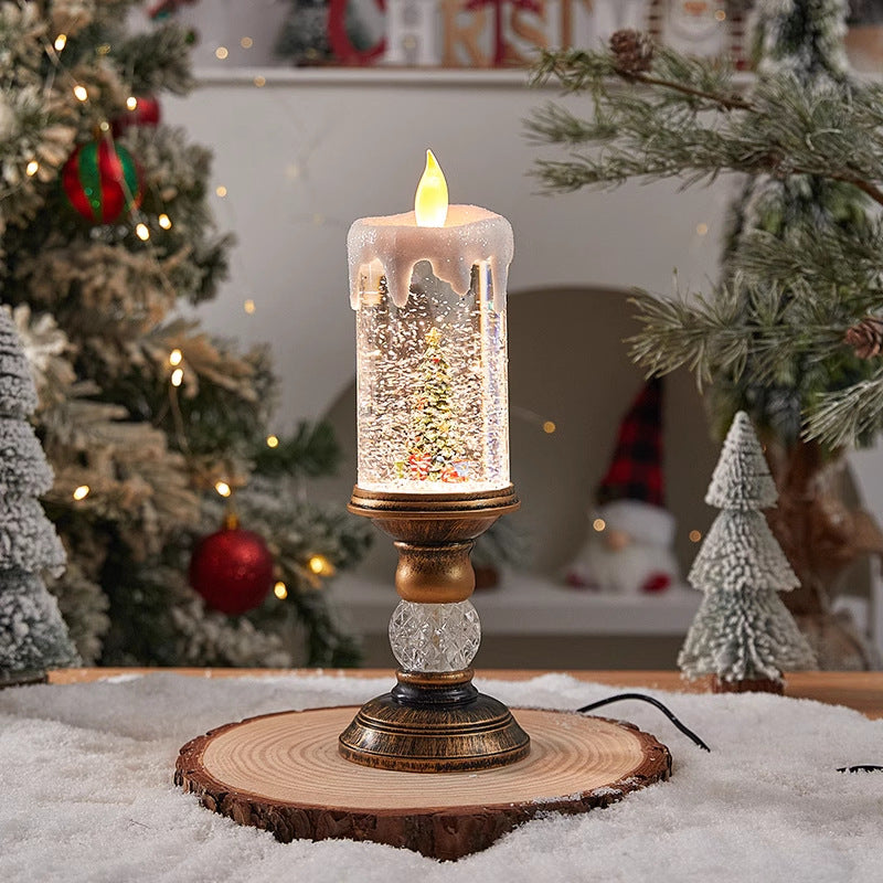 Christmas decoration lantern with snow globe