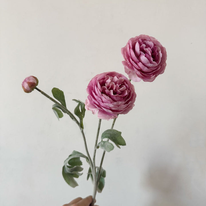 Realistic Faux Ranunculus Floral Arrangement