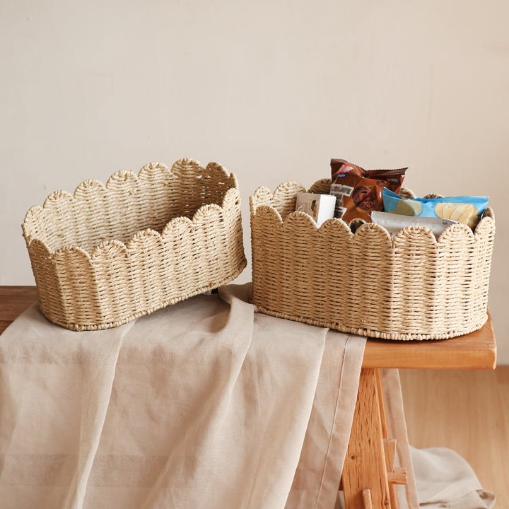Handcrafted basket with wavy edge