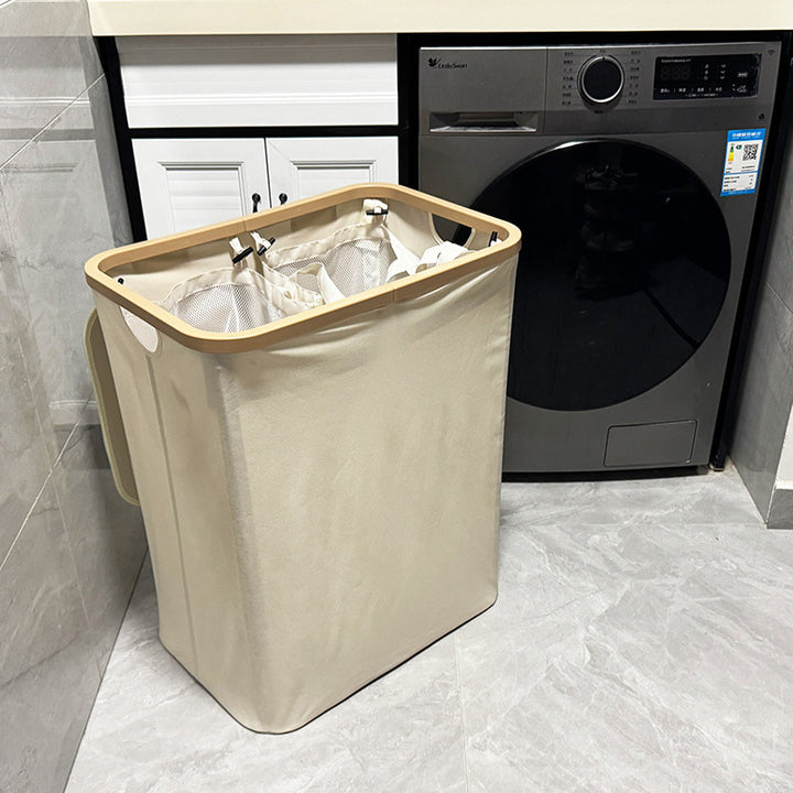 Modern laundry basket with removable lid and carrying handles