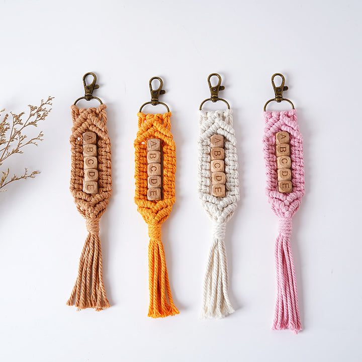 Personalized Macrame Keychain Holder