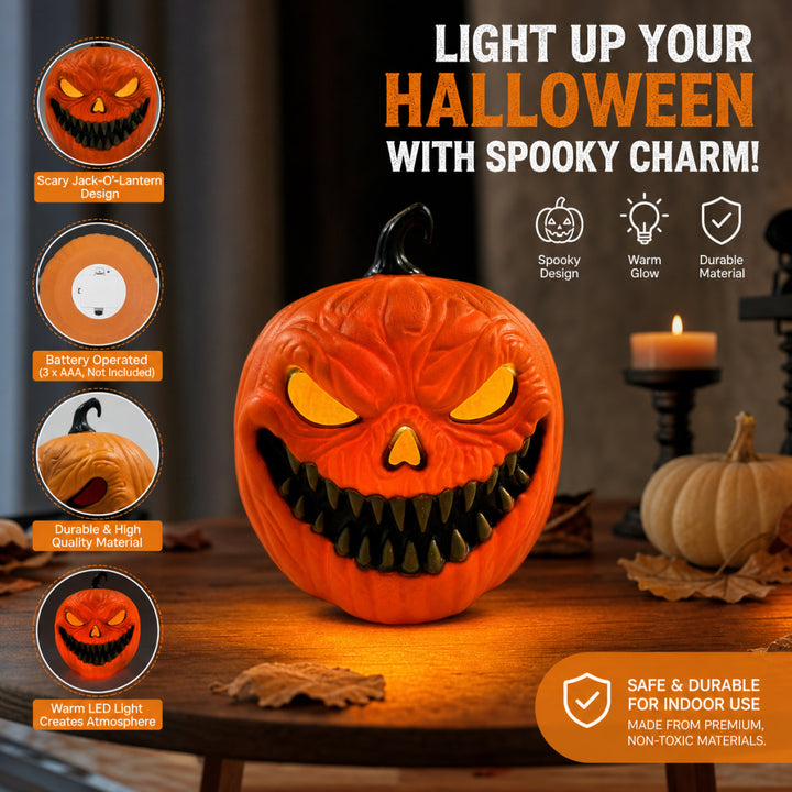 Creepy animated LED pumpkin with carving