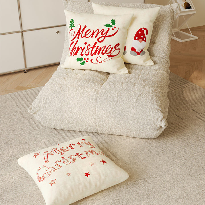 Decorative Holiday Merry Christmas Cotton-Linen Throw Pillow Cover