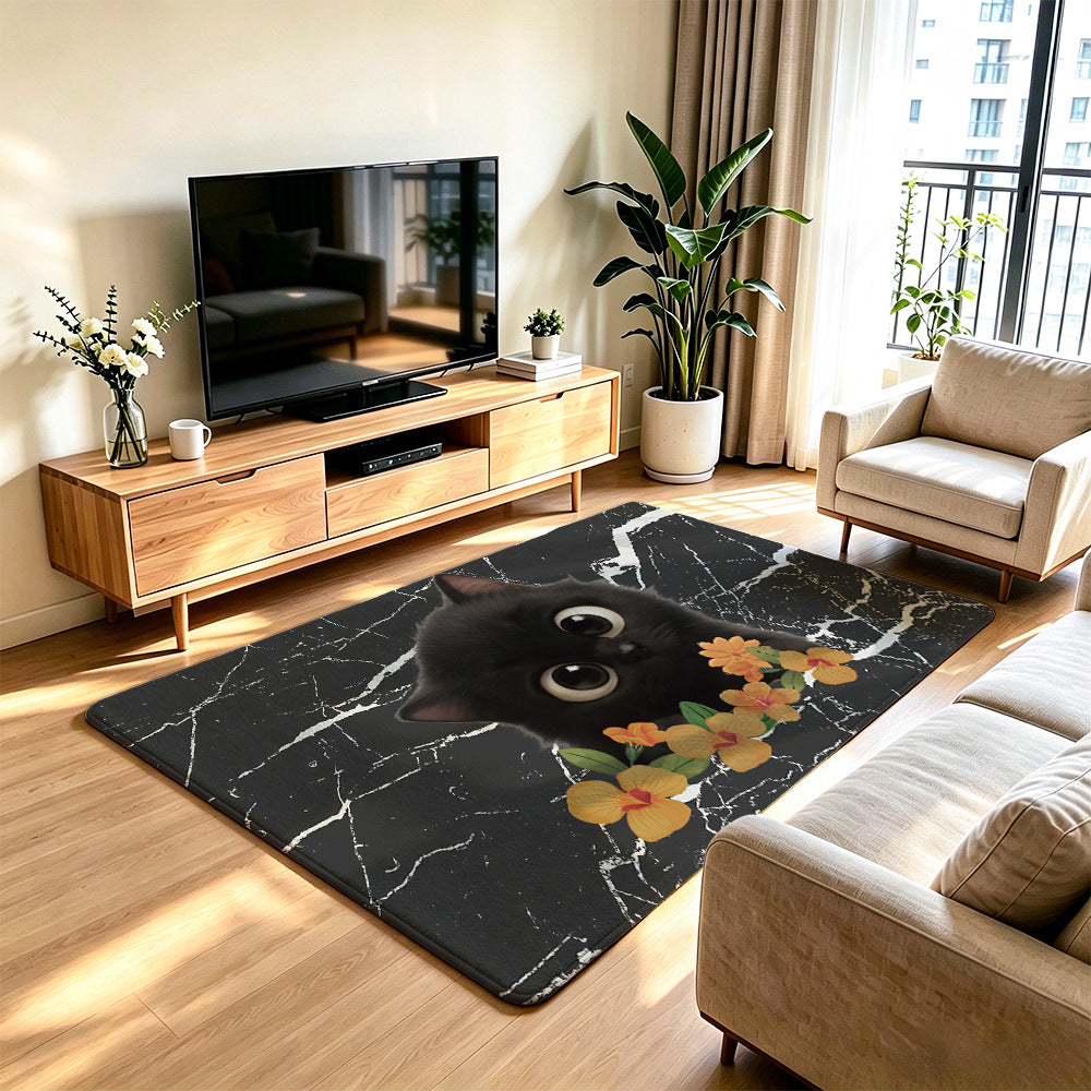 Artistic Cat-Themed Area Rug