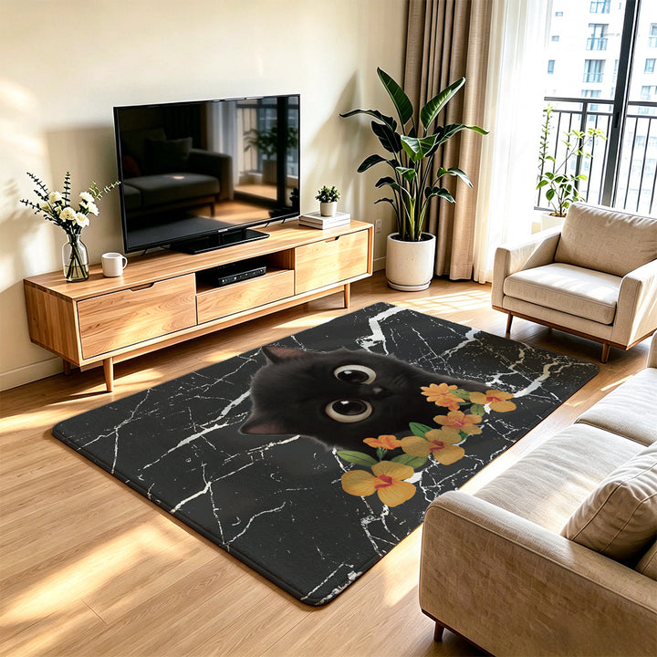 Artistic Cat-Themed Area Rug