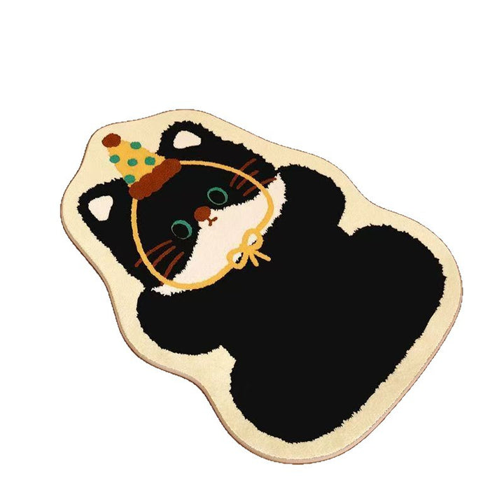 Cartoon Cat-Themed Bath Mat