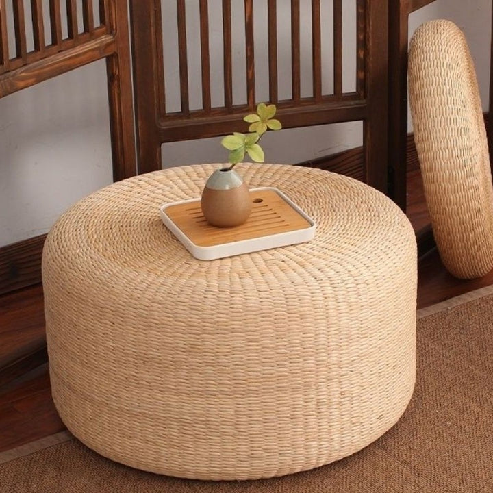 More Elegant Cow Pouf Made of Natural Materials