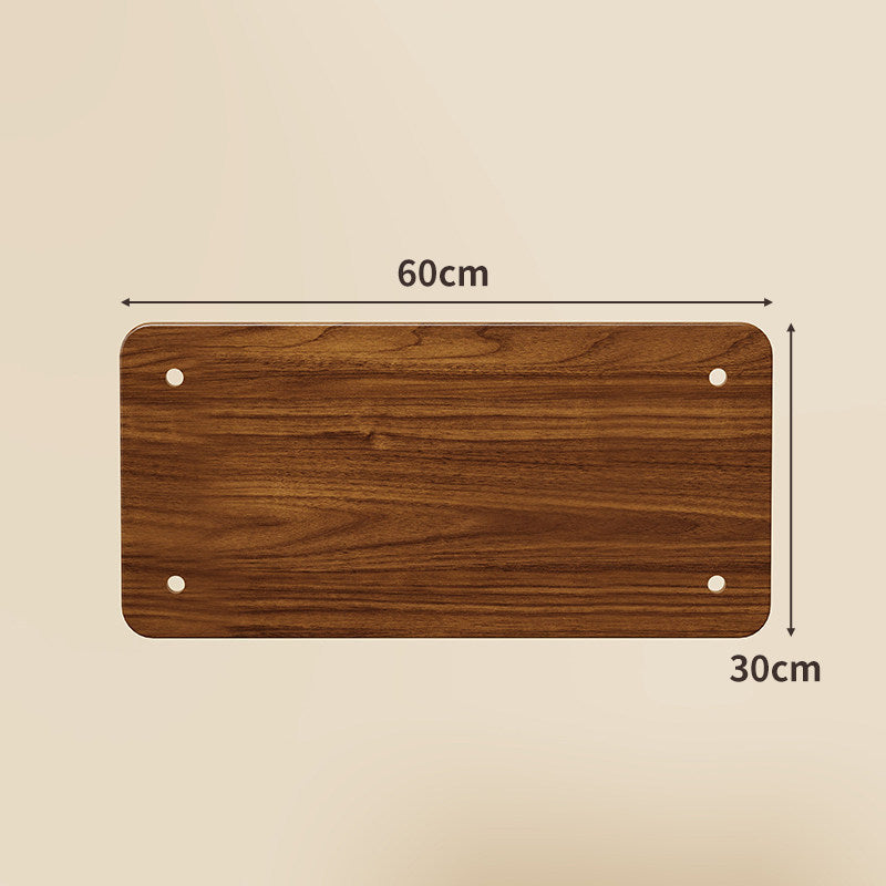 Compact Square Bamboo Shelf Panel with Rounded Corners and Pre-Drilled Mounting Holes