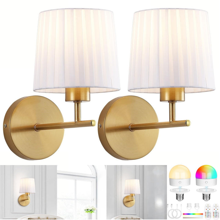 Elegant pleated umbrella wall lamp