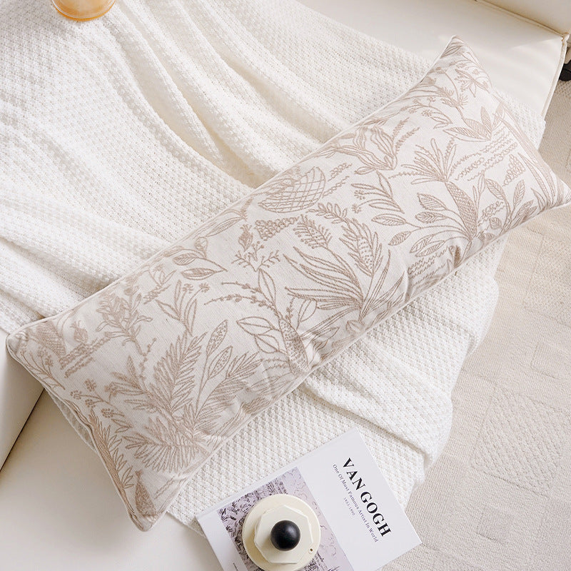 Long Floral Print Lumbar Pillow