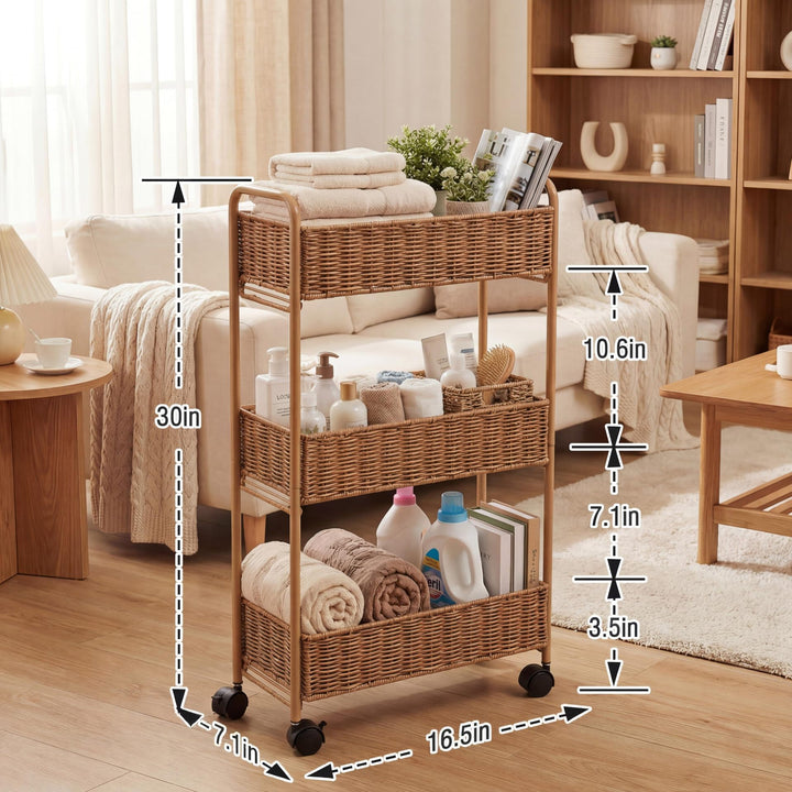 Elegant Storage Basket Made of Natural Rattan