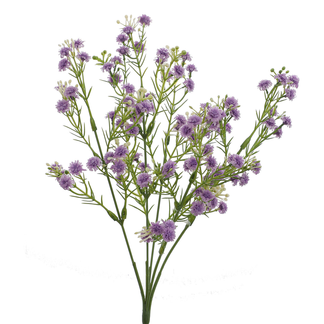 Decorative artificial flower branch with delicate purple flowers