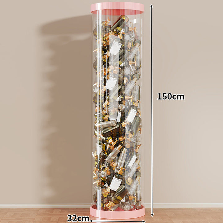 Tall Clear Acrylic Vertical Display Cylinder for Mini Perfume & Sample Bottle Collection