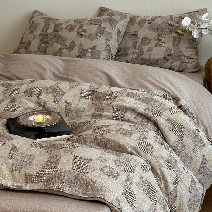 Decorative Textured Leo Print Duvet Cover Set Avarnia
