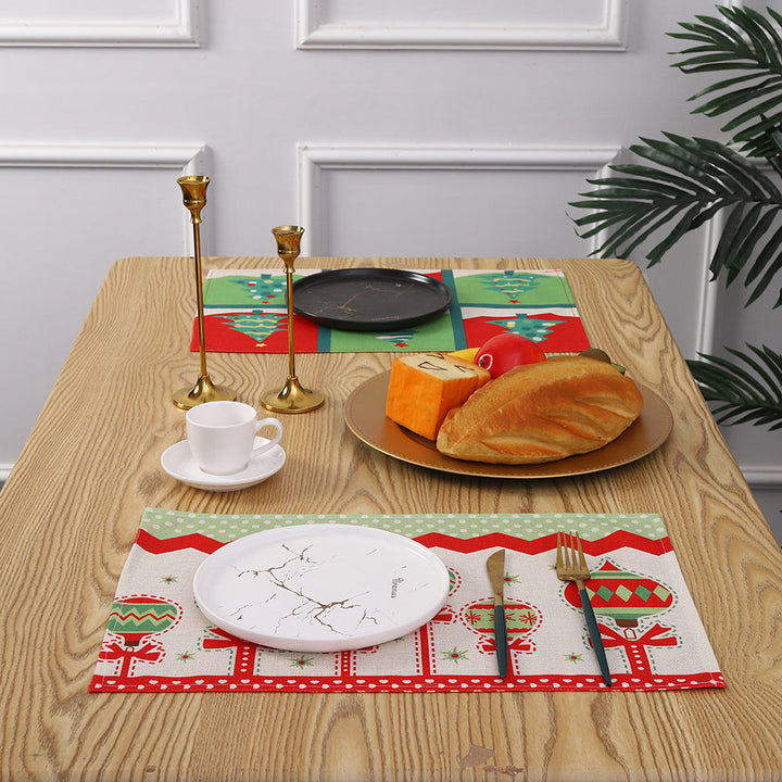 Christmas place mats with festive Santa motif