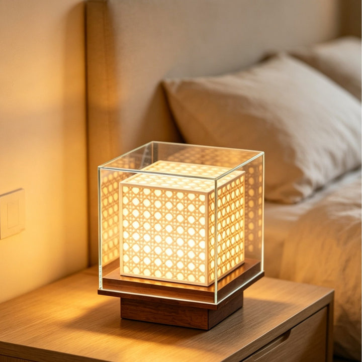 Decorative glass lantern table lamp