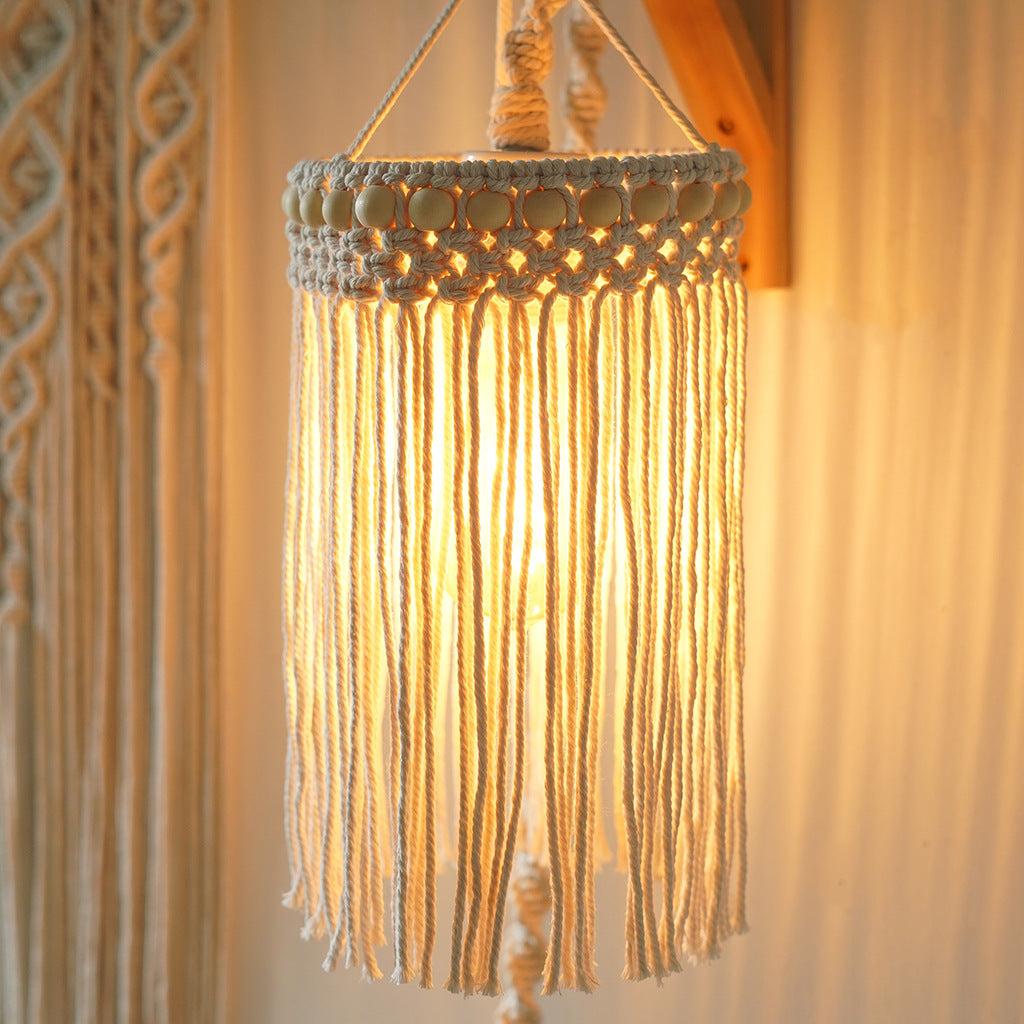 Textured Macramé Hanging Light Fixture