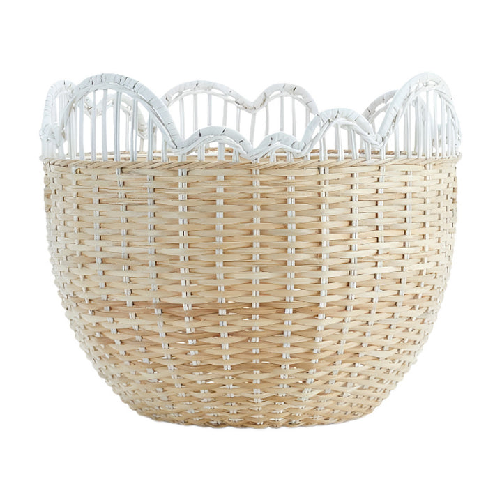 Playful storage basket with wave edge