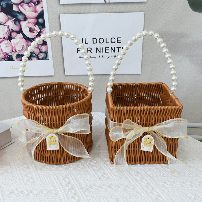Elegant Handcrafted Rattan Tote Basket