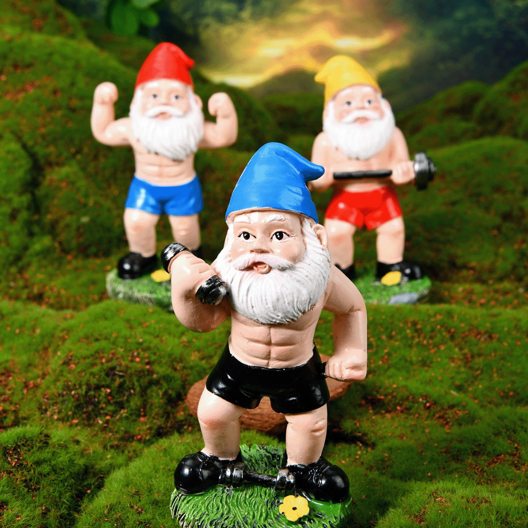 Whimsical Fitness Gnome Figurine