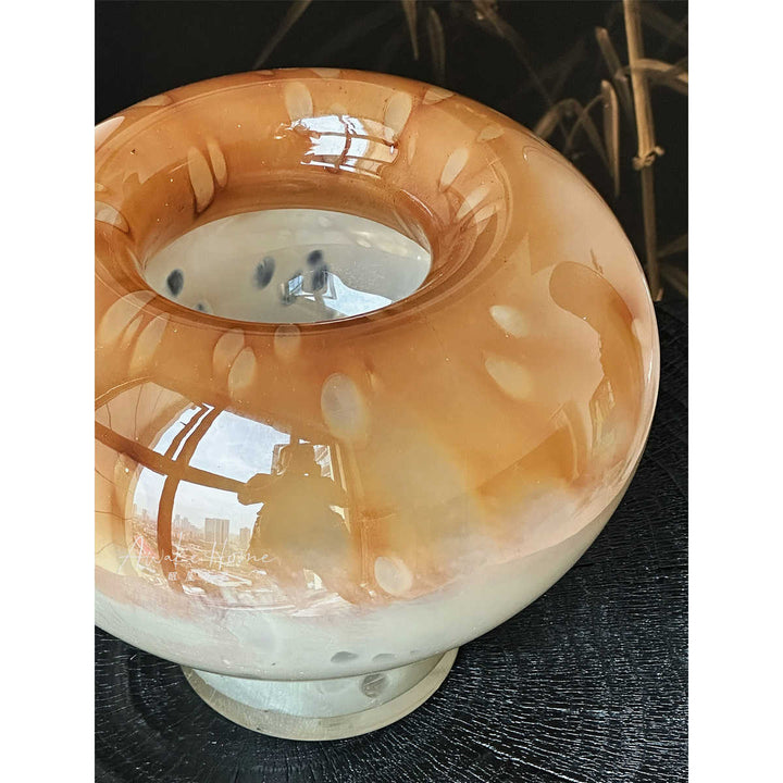 Handblown Marbled Glass Decorative Pedestal Vase