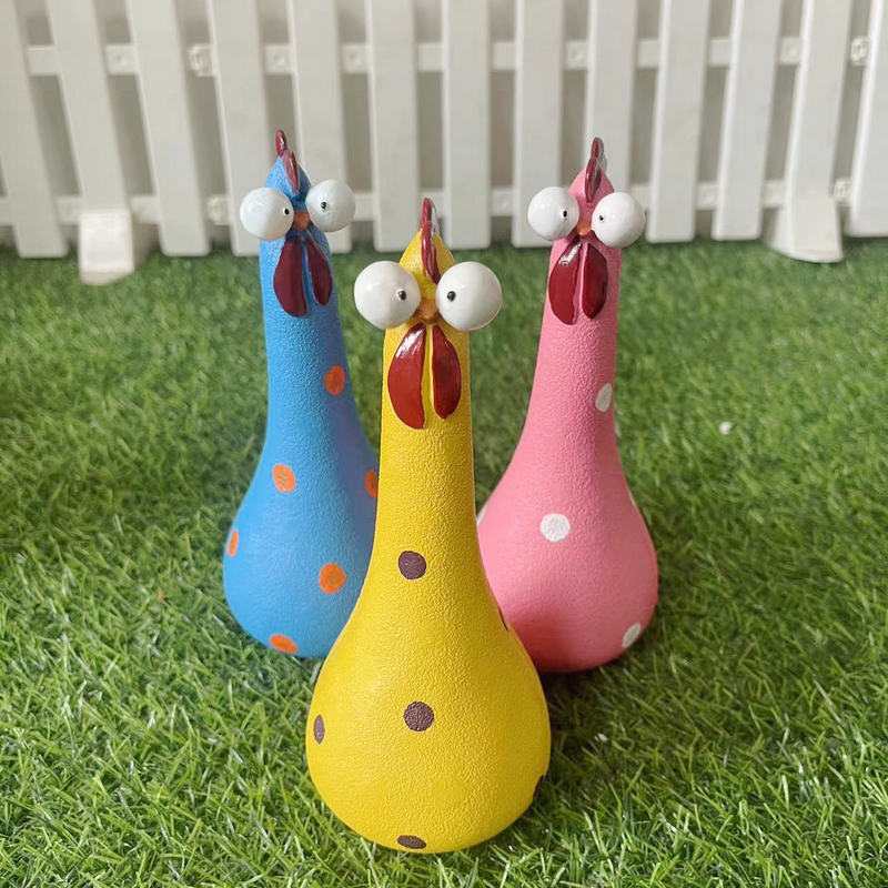 Playful Decorative Chicken Figurine