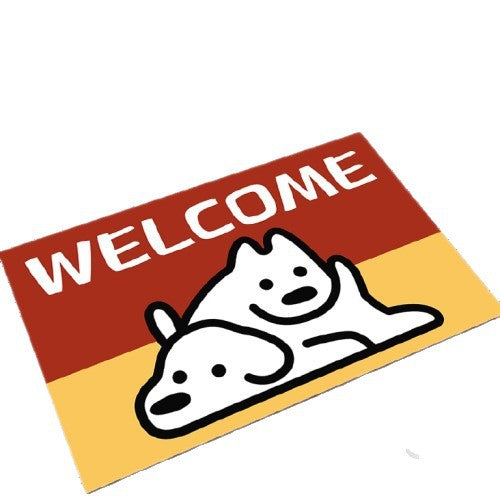 Cartoon Dog-Themed Welcome Mat