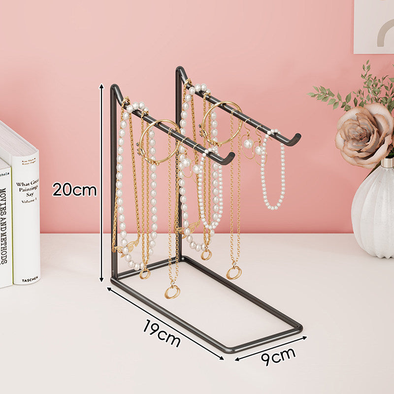 Metal T-Bar Jewelry Display Stand Pair