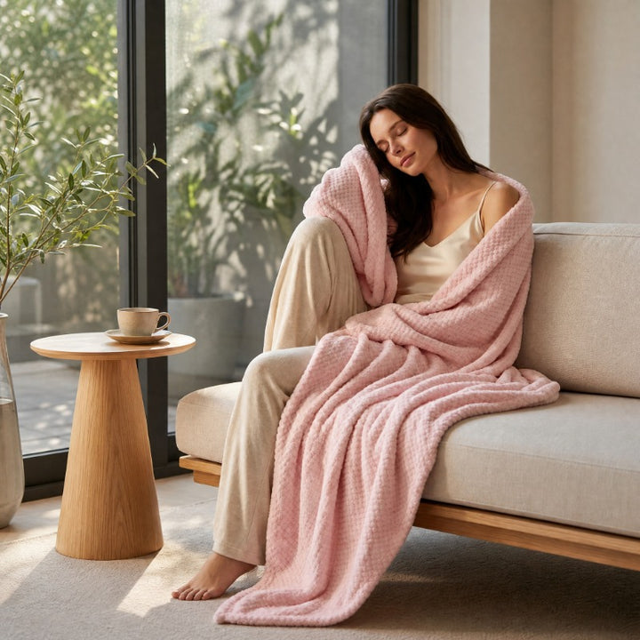 Textured Soft Throw Blanket